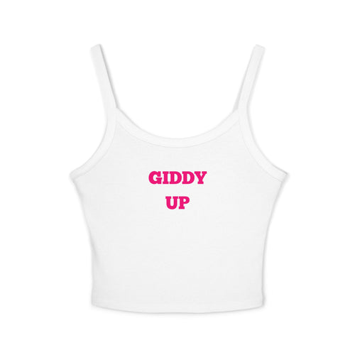 Add a playful western touch to your wardrobe with the Giddy Up Women's Crop Tank. Featuring bold western-inspired lettering, a flattering fitted silhouette, and lightweight comfort perfect for country concerts, rodeos, and summer days.