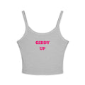 Giddy Up Crop Tank Top — Women's Spaghetti-Strap Graphic Tank