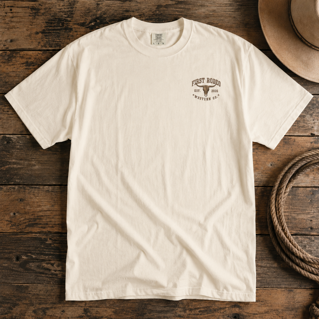 First Rodeo Skull T-Shirt – Western Cowboy Graphic Tee
