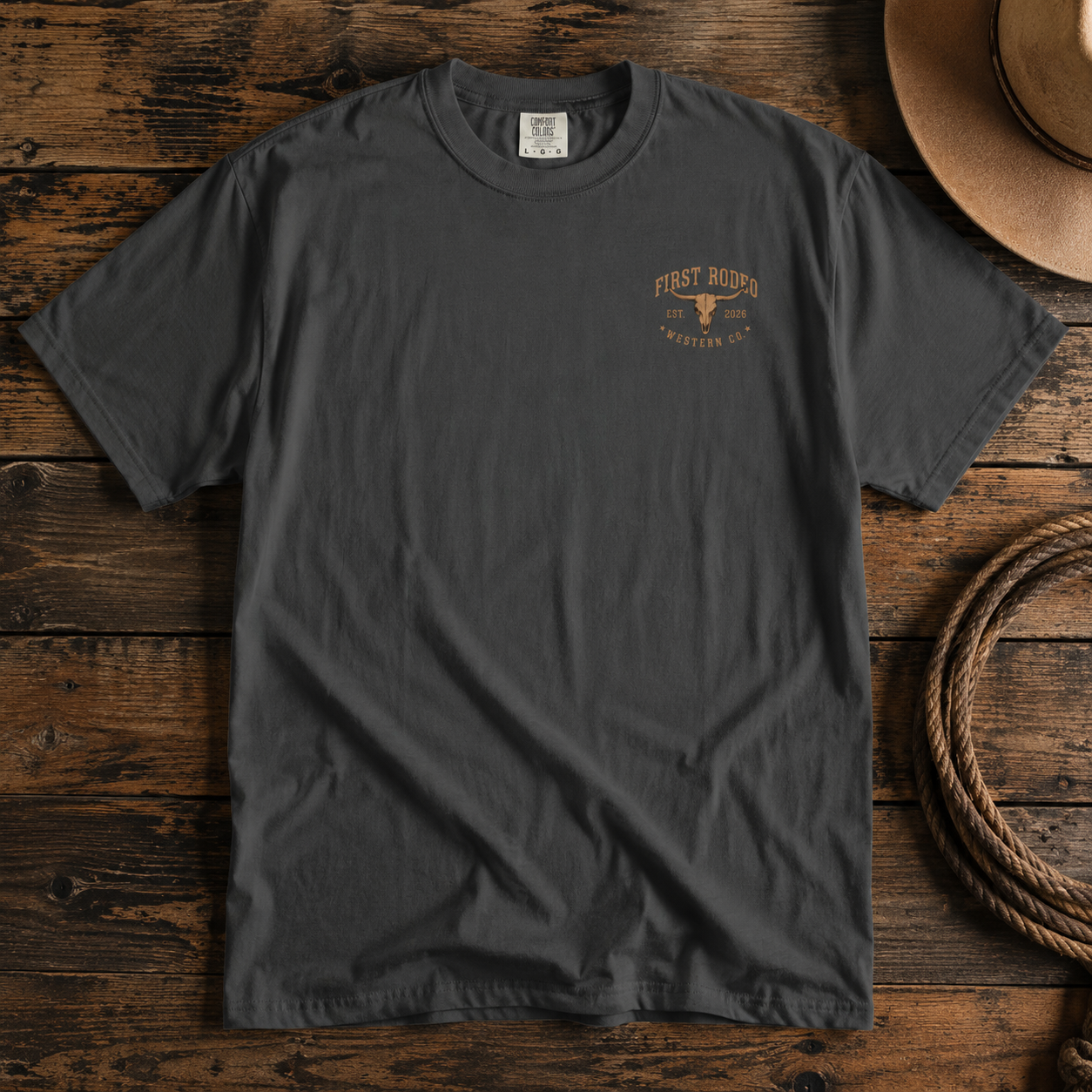 First Rodeo Skull T-Shirt – Western Cowboy Graphic Tee