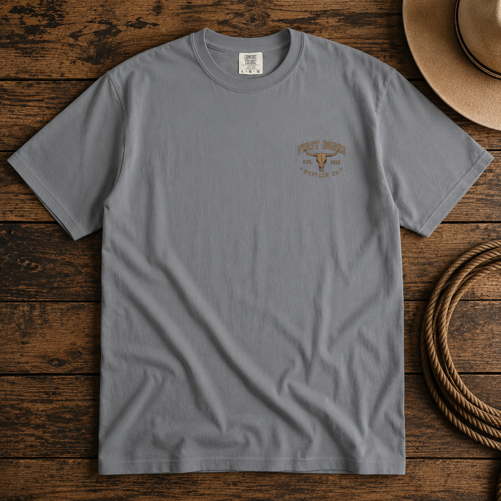 First Rodeo Skull T-Shirt – Western Cowboy Graphic Tee