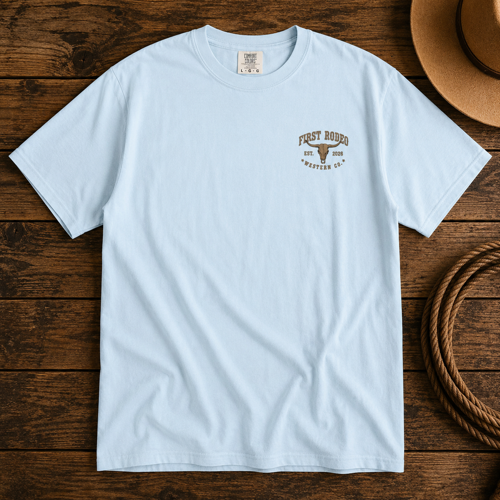 First Rodeo Skull T-Shirt – Western Cowboy Graphic Tee