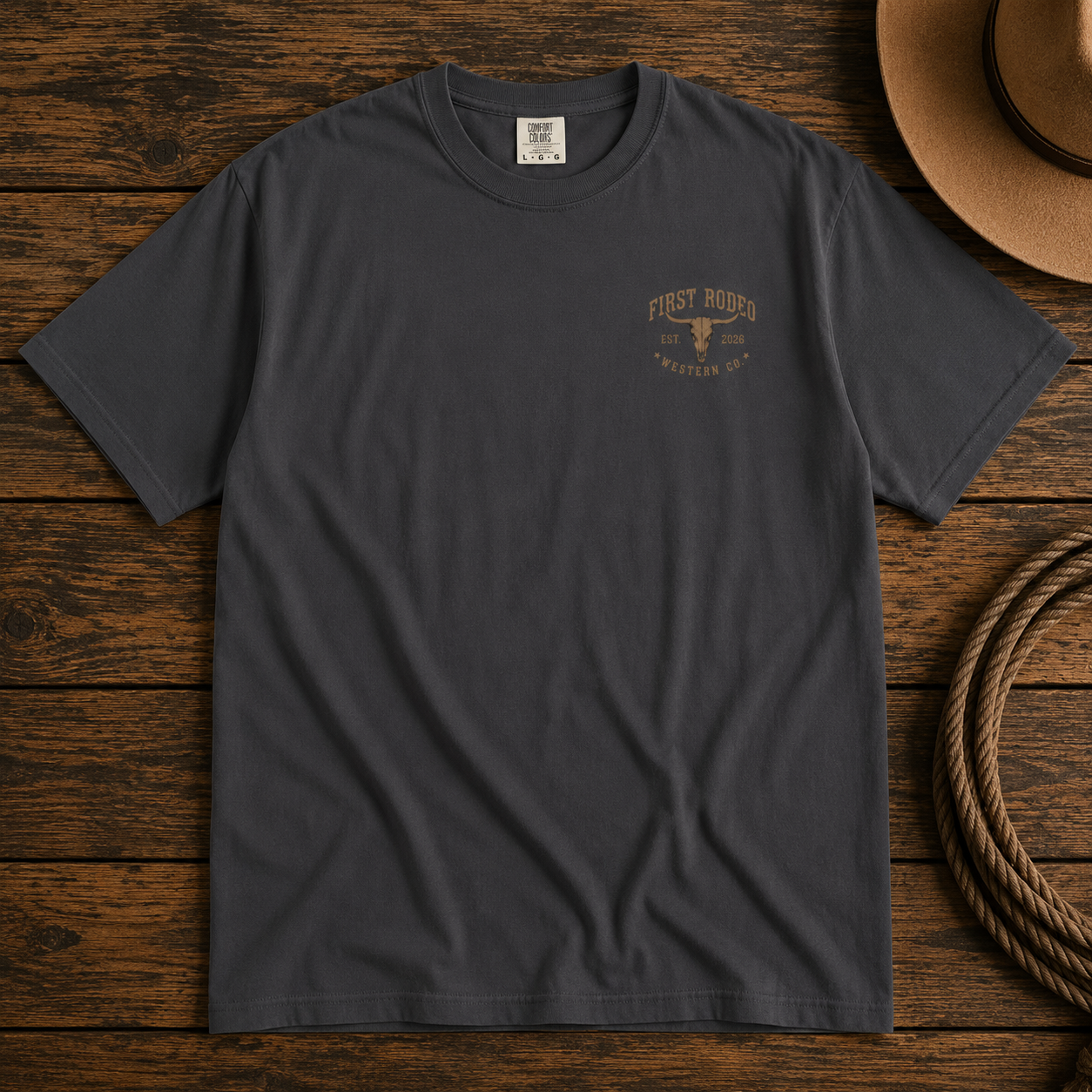 First Rodeo Skull T-Shirt – Western Cowboy Graphic Tee