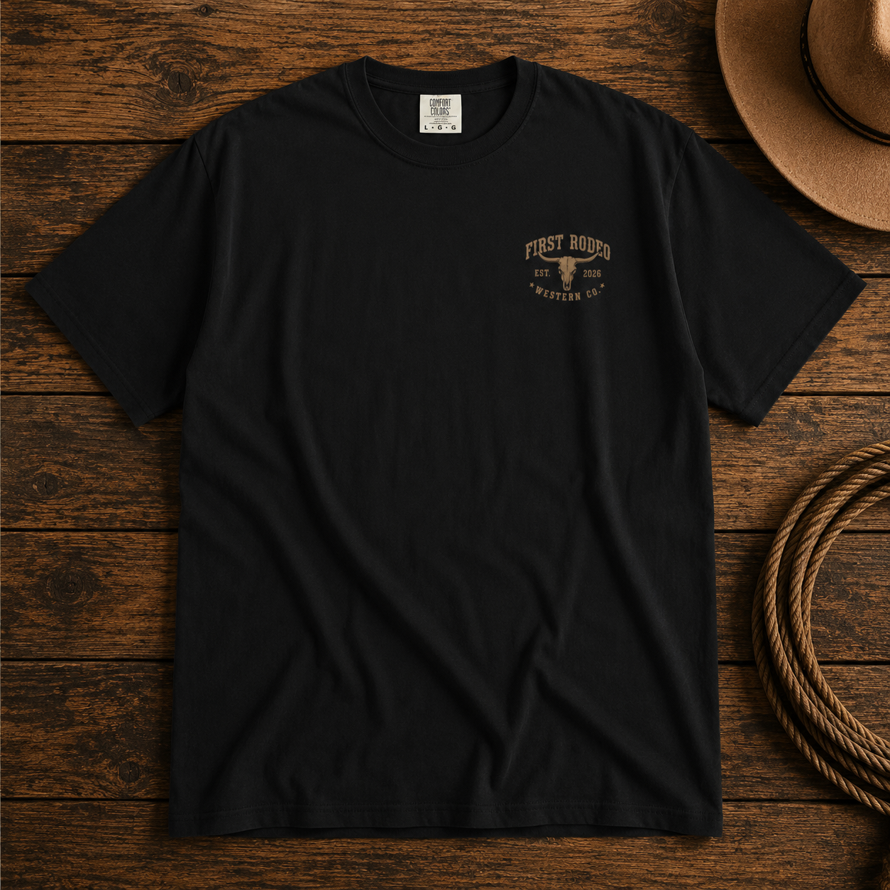 First Rodeo Skull T-Shirt – Western Cowboy Graphic Tee