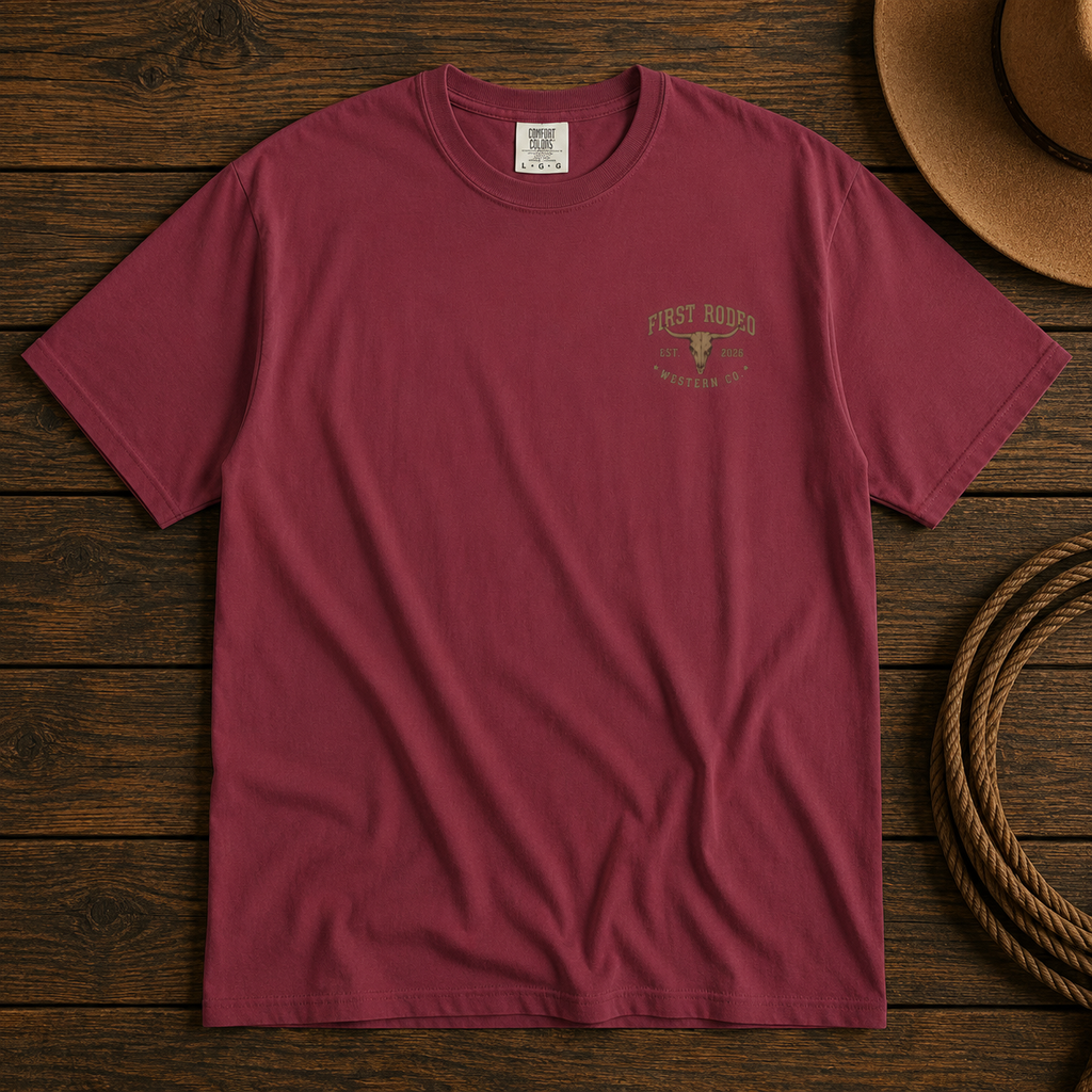 First Rodeo Skull T-Shirt – Western Cowboy Graphic Tee