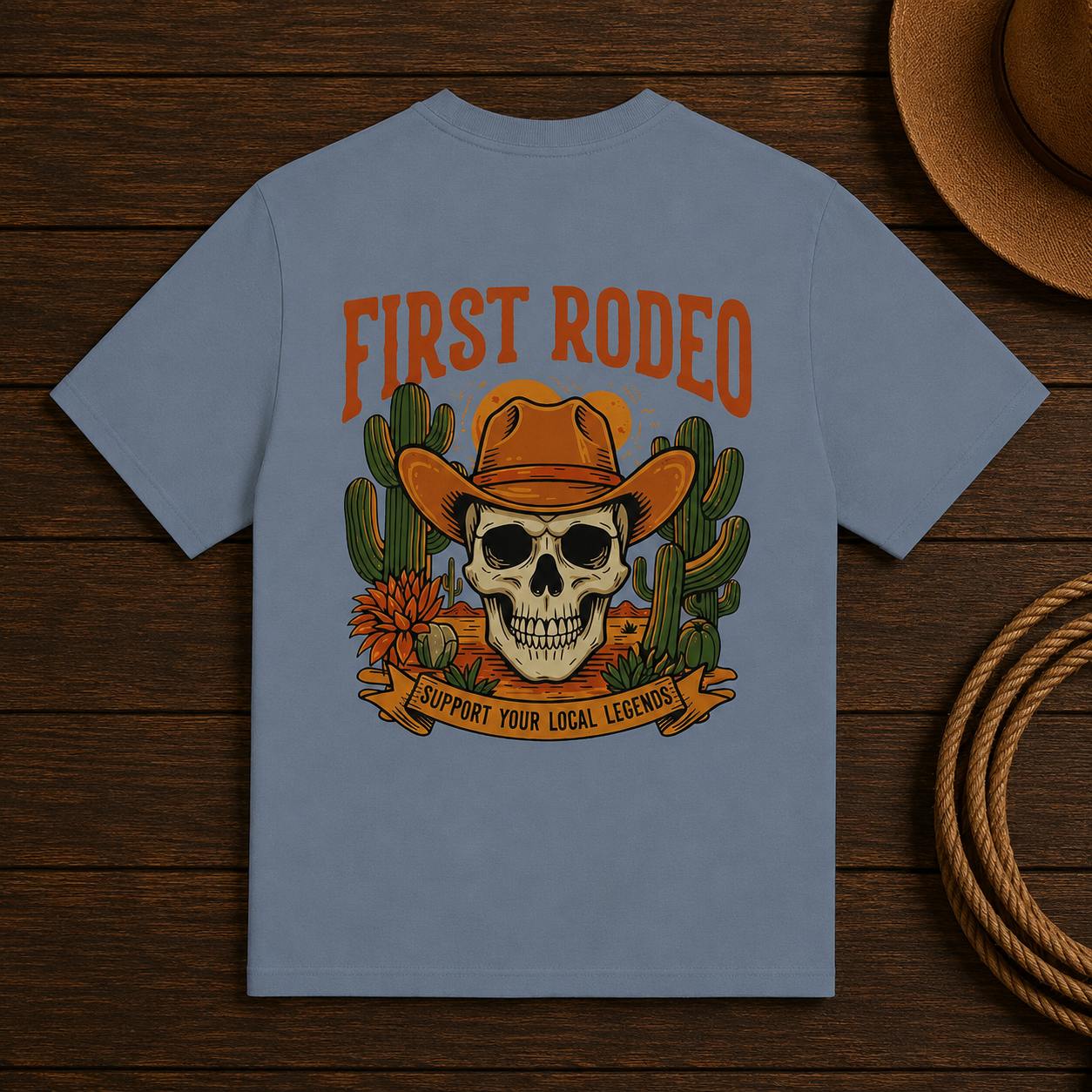 First Rodeo Skull T-Shirt – Western Cowboy Graphic Tee
