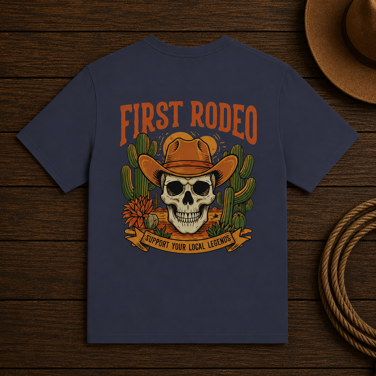 First Rodeo Skull T-Shirt – Western Cowboy Graphic Tee